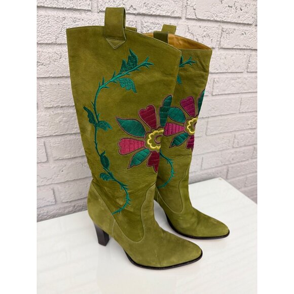 Vince Camuto Imagine Line Embroidered Suede Women's Boots Size 7.5B / 37.5 - Picture 3 of 9